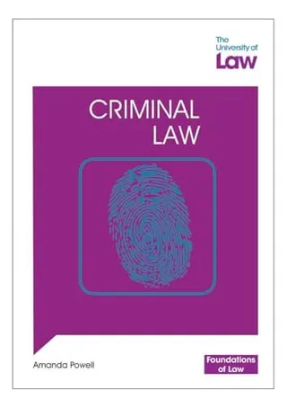 Foundations of Law - Criminal Law