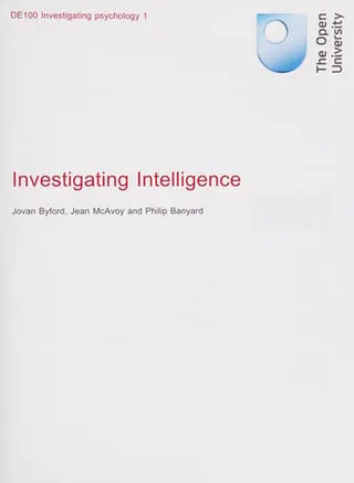 INVESTIGATING INTELLIGENCE