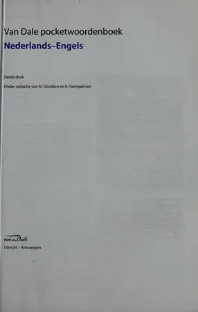 Van Dale pocketwoordenboek Nederlands-Engels
