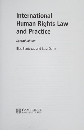 International Human Rights Law and Practice