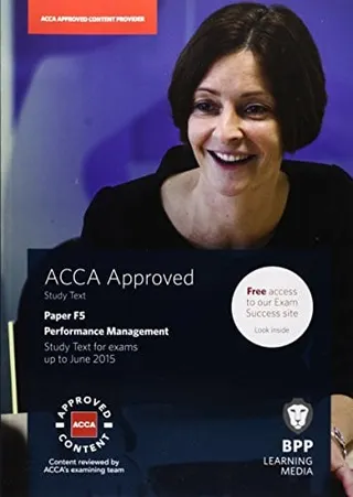 ACCA, for exams up to June 2015. Paper F5. Performance management